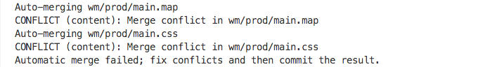 example of git conflict